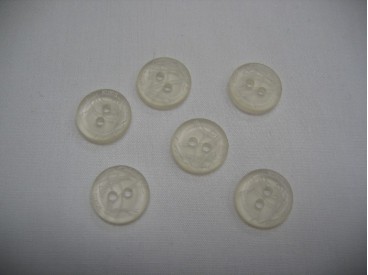 Witte knoop met krinkel 12 mm. 