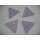 Plastic driehoek Roosknoop Lila/transparant 30mm