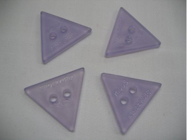 Plastic driehoek Roosknoop Lila/transparant 30mm