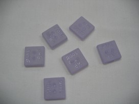 Plastic vierkante Roos knoop Lila 15