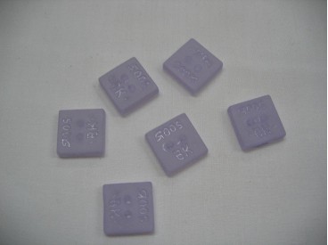 Plastic vierkante Roos knoop Lila 15