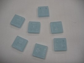 Plastic vierkante Roos knoop Lichtblauw 15