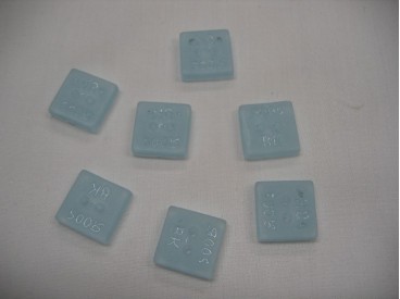 Plastic vierkante Roos knoop Lichtblauw 15