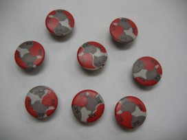 Ronde gevlekte knoop 15 mm.