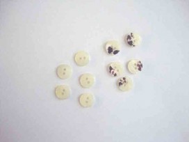 Kunststof mini knoop 2-zijdig Offwhite 10mm. 800-S9