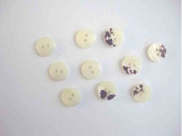 Kunststof mini knoop 2-zijdig Offwhite 12mm. 801-S9