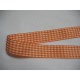 Boerenbont lint Oranje/wit geruit 25mm breed
