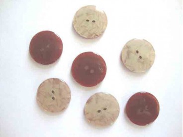 Kunststof knoop glanzend gemeleerd Bruin 20mm. 353-S12