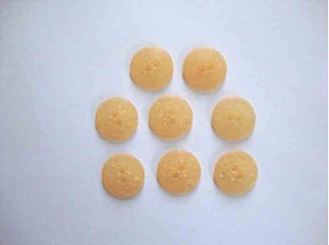 Kunststof knoop mat gespikkeld Licht oranje 15mm. 406-S13