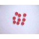 Kunststof knoop mat met cirkel Rood 12mm. 480-S15