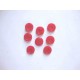 Kunststof knoop mat met cirkel Rood 15mm. 481-S15