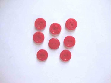 Kunststof knoop mat met cirkel Rood 15mm. 481-S15