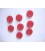Kunststof knoop mat met cirkel Rood 18mm. 482-S15