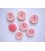 Kunststof knoop mat met cirkel Roze 22mm. 487-S15