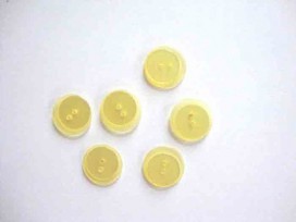Kunststof knoop dubbel Geel 17.5mm. 606-S16