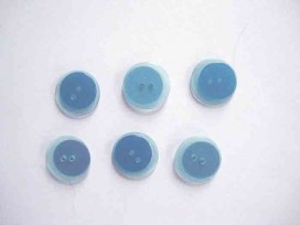 Kunststof knoop dubbel Aqua 17.5mm  619-S16