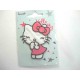 Een Hello Kitty opstrijkbare applicatie van 7 x 7 cm. 