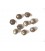 Metal look knoop Oud goud 6 hoekig 15 mm.