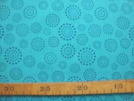 Katoen Stip en cirkel TST Aqua Petrol 9308-124N