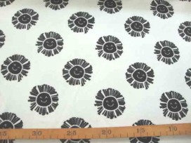 Tricot Oeko-Tex Zonnetje met gezichtje Wit/zwart 9837-50N