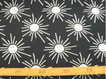 Tricot Oeko-Tex Zonnetje met stralen Zwart/wit 9836-69N