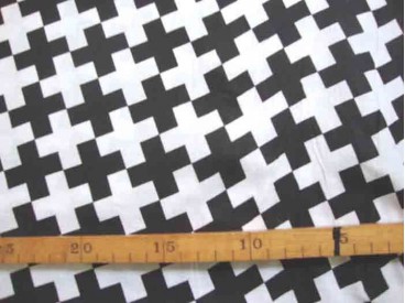 Katoen Zwart/Wit Kleine scheve Plus scheef 2471-69N