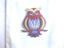 Applicatie Uil Blauwe buik met streepjes K0151