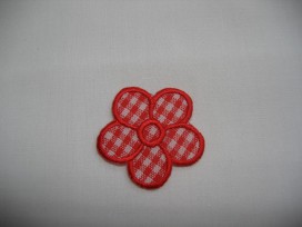 Rode boerenbont bloem applicatie