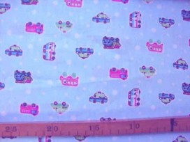 Kinderkatoen Lichtblauw met auto's 424-W