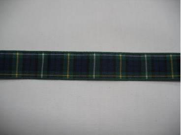 Sierband blauw/groen geruit 15mm