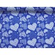 Hartjesmotief katoen Blauw/wit 5648-5N