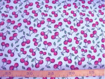 Dapper poplin katoen Lichtblauw met kersen 2484-03N