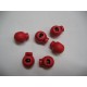 Rode kleine bolle koordstopper. 18x15 mm. 