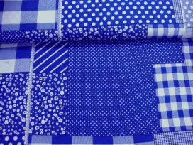 Boerenbont Patchwork Blauw Minicoupon 40cm