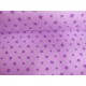 Three yarn fleece. Pastel lila gemeleerde joggingstof met kleine sterretjes. Doorsnee 18 mm.  44% katoen/56% polyester 1.45 mtr.