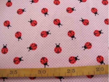 Oekotex Kinder tricot Oudroze met lieveheersbeestjes 3663-13N