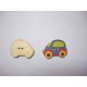 Houten knoop gekleurd Auto Blauw