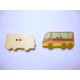 Houten knoop gekleurd Bus Roze