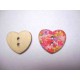 Houten knoop gekleurd Hartje 2