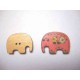 Houten knoop gekleurd Olifant Roze