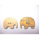 Houten knoop gekleurd Olifant Geel