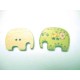 Houten knoop gekleurd Olifant Lime