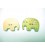 Houten knoop gekleurd Olifant Lime