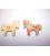 Houten knoop gekleurd Paard  P2