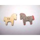 Houten knoop gekleurd Paard  P5