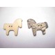 Houten knoop gekleurd Paard  P6