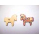 Houten knoop gekleurd Paard  P13