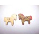 Houten knoop gekleurd Paard  P17