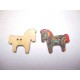 Houten knoop gekleurd Paard  P21