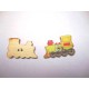 Houten knoop gekleurd Locomotief Groen